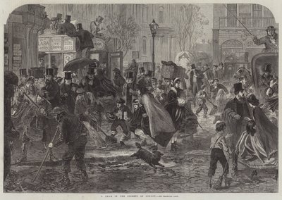 A Thaw in the Streets of London (gravering) av English School