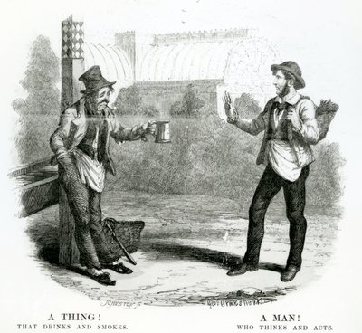 En ting! Som drikker og røyker; En mann! Hvem tenker og handler, 1800-tallet av English School
