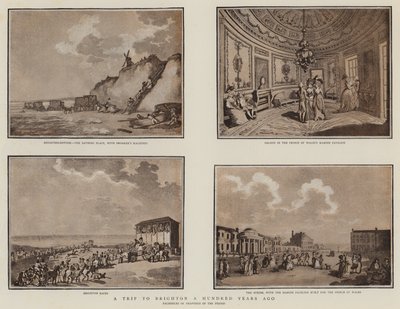 En tur til Brighton for hundre år siden (litho) av English School