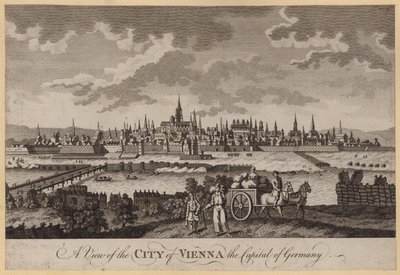 En utsikt over byen Wien, hovedstaden i Tyskland (gravering) av English School