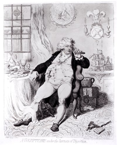 A Voluptuary under the Horrors of Digestion , utgitt i 1792 av English School