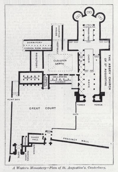 Et vestlig kloster, plan for St Augustine