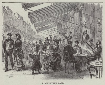 Ein Boulevardcafé (Stich) von English School