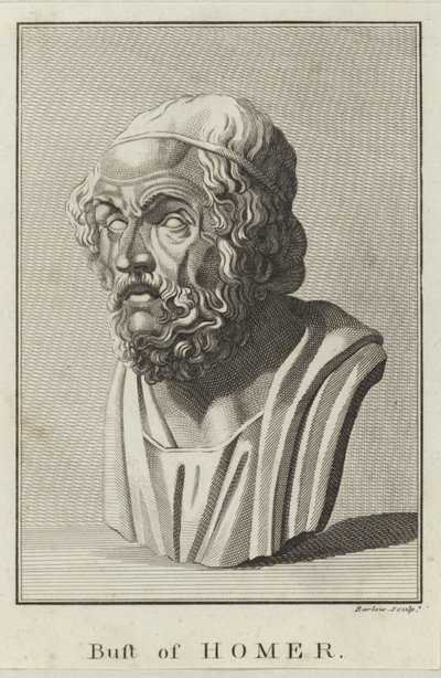 En byste av Homer av English School