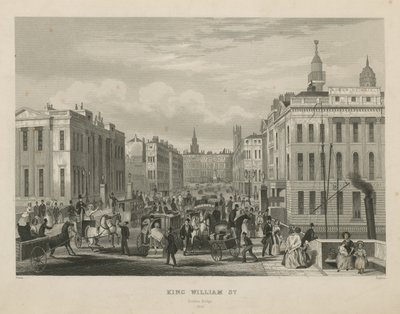 Et travelt gatebilde i King William Street av English School