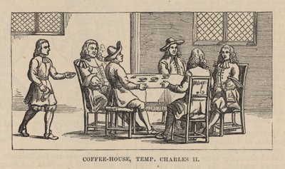 Et kaffehus i Charles II-tiden av English School