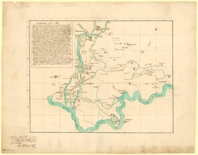 En kopi av planen anslått i år 1721 for å bringe en ny elv fra Uxbridge, korrigert, 6. februar 1766 av English School