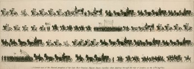 Et korrekt syn på begravelsesfølget til hennes avdøde nådigste majestet dronning Caroline da hun passerte London City 14. august 1821 av English School
