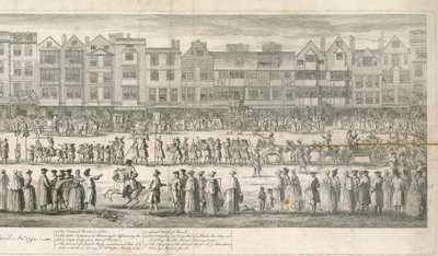 En geometrisk visning av den store prosesjonen til Scald Miserable Masons, Somerset House, London av English School