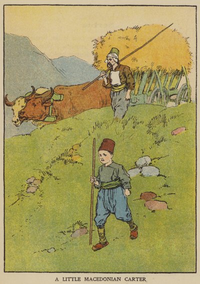 En liten makedonsk vogn (farge litho) av English School