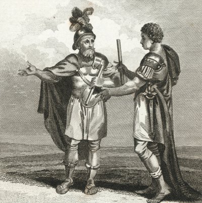 Et møte mellom Scipio og Hannibal (gravering) av English School