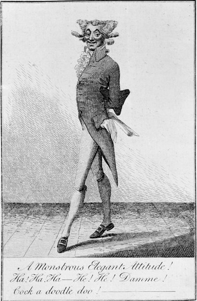 En monstrøs elegant holdning! 1790 (etsing) av English School