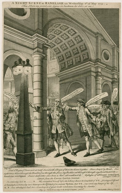 En nattscene i Ranelagh, London, 6. mai 1752 av English School