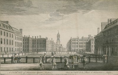 En nordlig utsikt over Hanover Square, London av English School