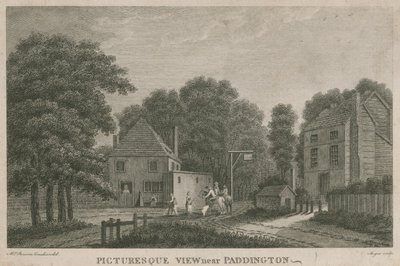 En pittoresk utsikt nær Paddington, Middlesex av English School