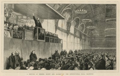 En tjeneste av Mrs Moody og Sankey i Agricultural Hall, Islington av English School