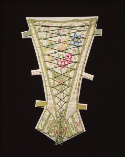 En stomacher, 1500-tallet (ull, lin og snor) av English School