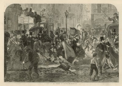 Et tøvær i Londons gater av English School