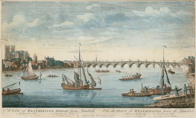 Utsikt over Westminster Bridge fra Lambeth av English School