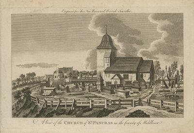 Utsikt over kirken St Pancras av English School