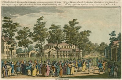 Utsikt over Rotunda House and Gardens i Ranelagh, London av English School