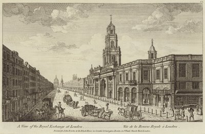 Utsikt over Royal Exchange i London av English School