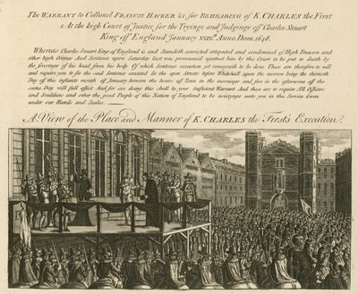 En utsikt over stedet og måten kong Charles er henrettet av English School