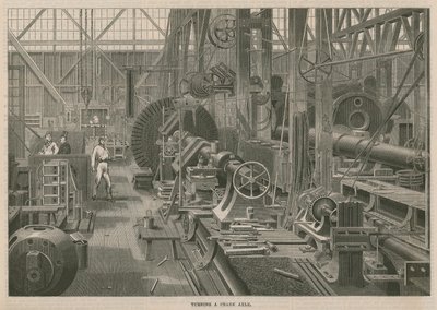 Et besøk til Penns Marine Engine Factory i Greenwich, London; Dreier en veivaksel av English School