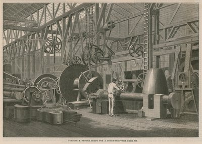 Et besøk til Penns Marine Engine Factory i Greenwich, London; Snuing av en padleaksel for et dampskip av English School
