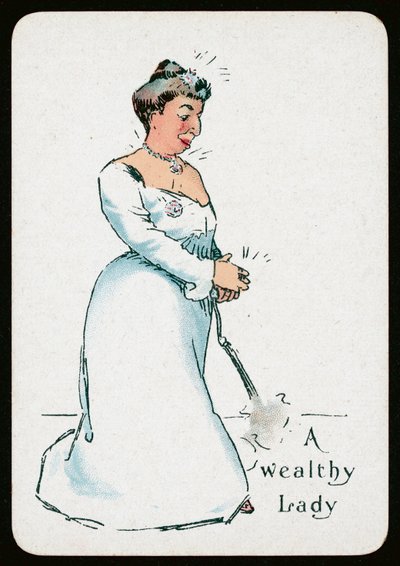 En velstående dame (farge litho) av English School