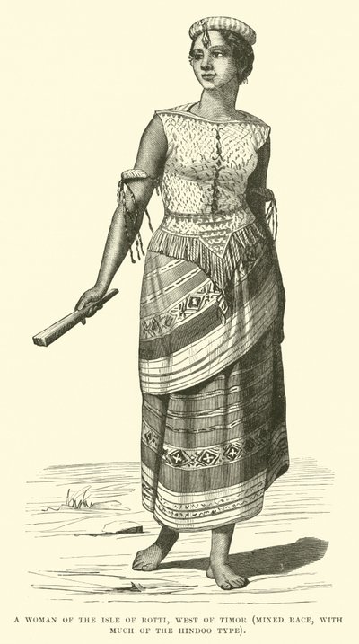 En kvinne fra Isle of Rotti, vest for Timor, blandet rase, med mye av typen hindu av English School