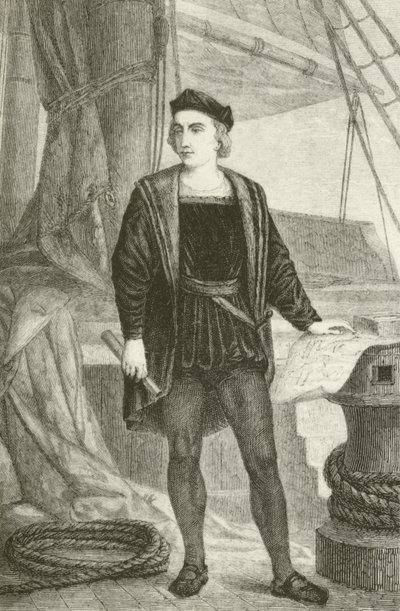En ung Christopher Columbus (1451-1506), genovesisk oppdagelsesreisende av English School
