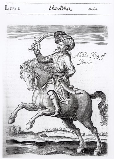 Abbas, konge av Persia, fra "Noen år med reiser til forskjellige deler av Asia og Afrika" av Sir Thomas Herbert (1606-82), 1638 av English School