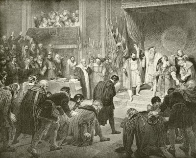 Abdikasjon av Gustavus Vasa (gravering) av English School