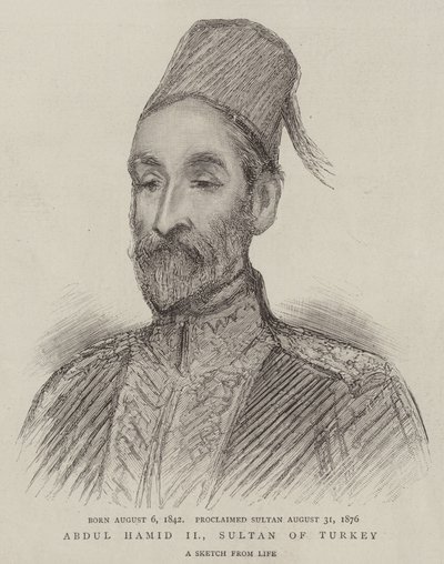 Abdul Hamid II, Sultan av Tyrkia (gravering) av English School
