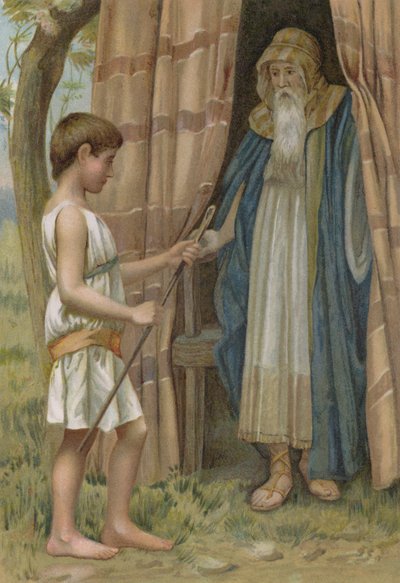 Abraham og Isak (kromolitho) av English School