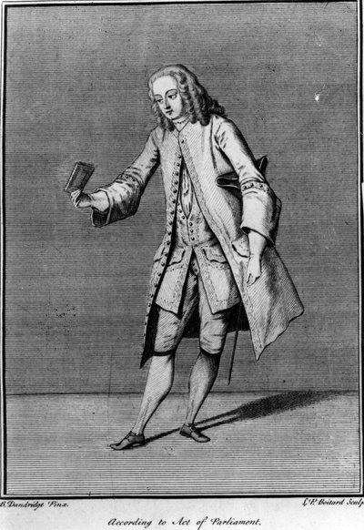 I følge Act of Parliament, laget av Louis Phillippe Boltard etter Bartholomew Dandridge, 1737 av English School