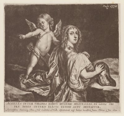 Akilles og Amor (litho) av English School