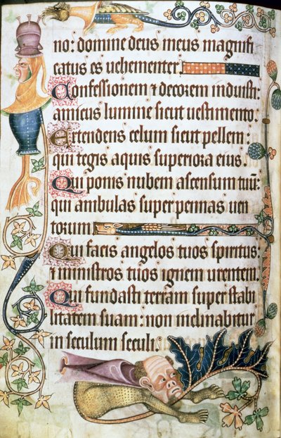 Legg til 42130 f.182v Salme 103 med grotesker, fra 