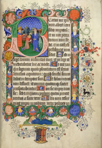 Legge til. 42131 fol.73 Salme 1, begynner med initial 