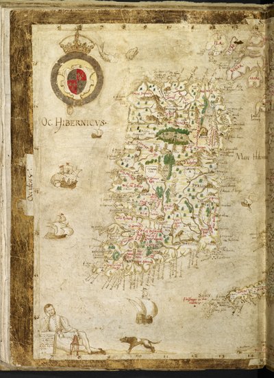 Legge til. 62540, ff.3v-4, Kart over Storbritannia og Irland, fra 