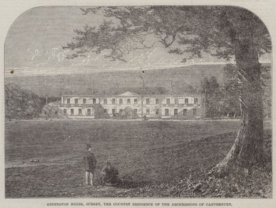 Addington House, Surrey, landstedet til erkebiskopene av Canterbury (gravering) av English School