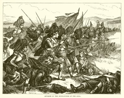 Fremskritt av Highlanders ved Alma av English School