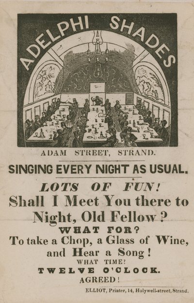 Annonse for Adelphi Shades, Adam Street, Strand av English School