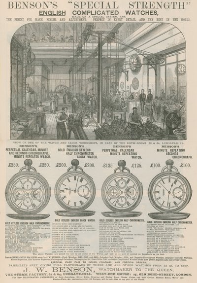 Annonse for Bensons Special Strength English Complicated Watches av English School