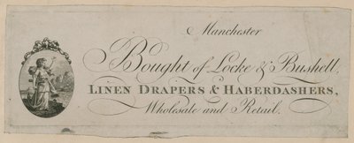 Annonse for kjøpt av Locke & Bushell, Manchester av English School