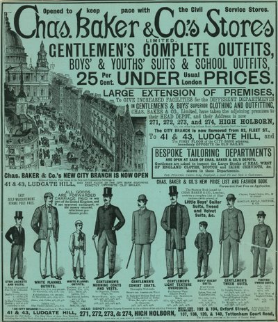 Annonse for Chas Baker & Cos Stores av English School