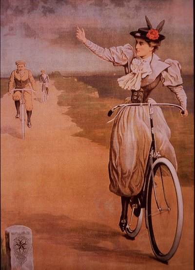 Annonse for Humber-sykler, ca. 1898 (litho-farge) av English School