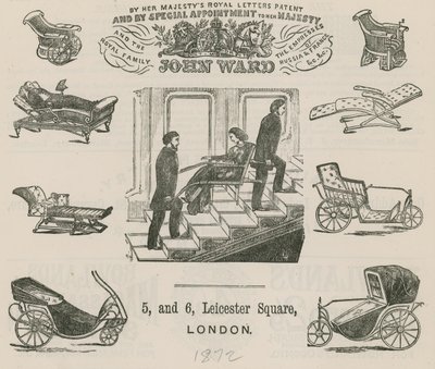 Annonse for John Ward, produsent av ugyldige vogner av English School