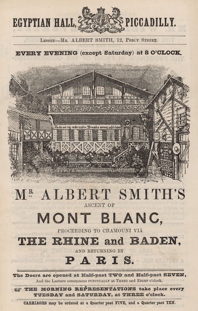 Annonse for Mr Albert Smiths opptreden i Egyptian Hall av English School